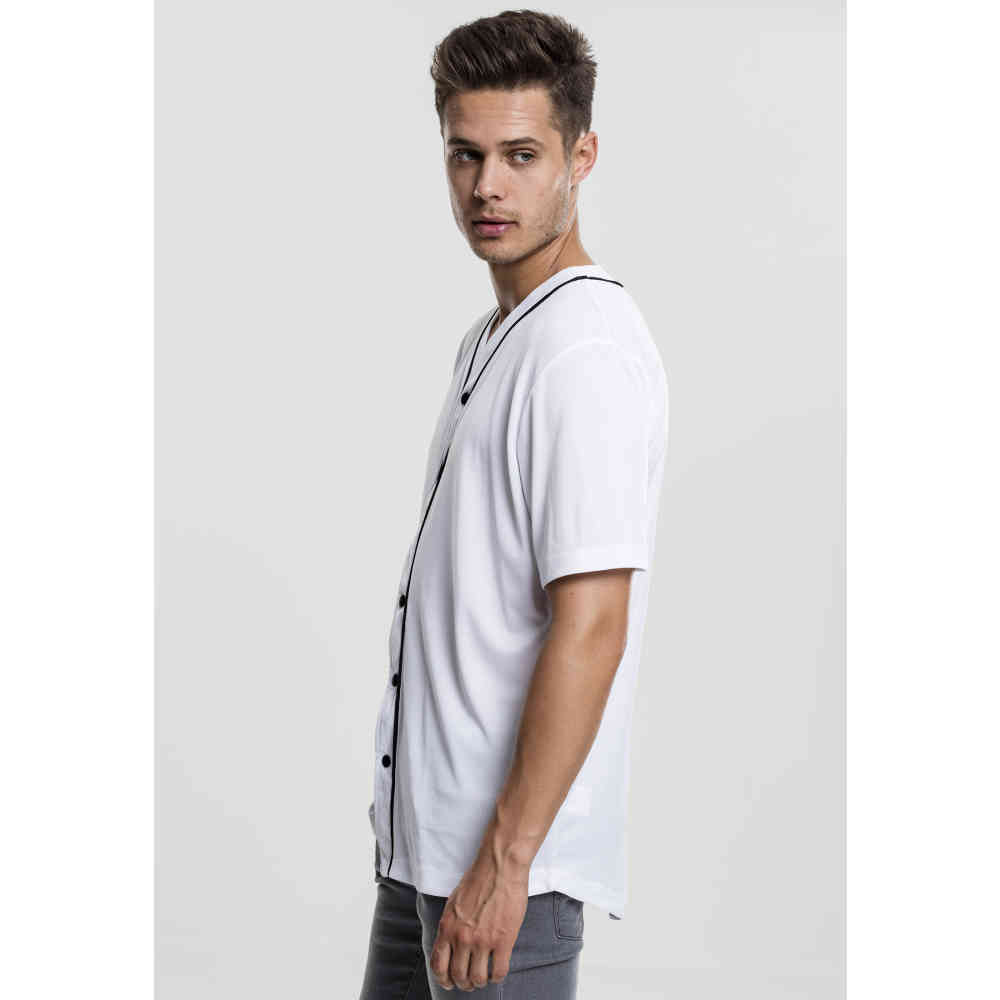 Urban Classics - Baseball Mesh Shirt - Blanc/Noir